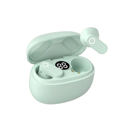 Sports ear hook Bluetooth headset in Black, skin colour, or Violet with 4-8 hour battery, noise reduction, and in-ear plastic design.