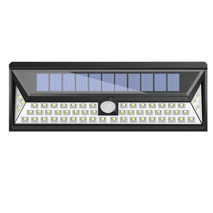 Solar-powered outdoor light with motion sensor and 118 LED beads for garden security lighting