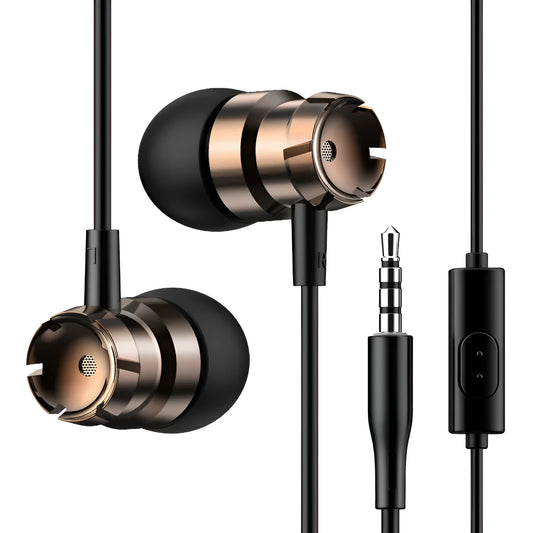 Metal turbo in-ear wired headphones with 3.5mm plug in multiple colour options
