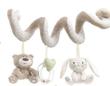 Soft, cuddly baby rattles with bunny and bear designs for cribs and strollers