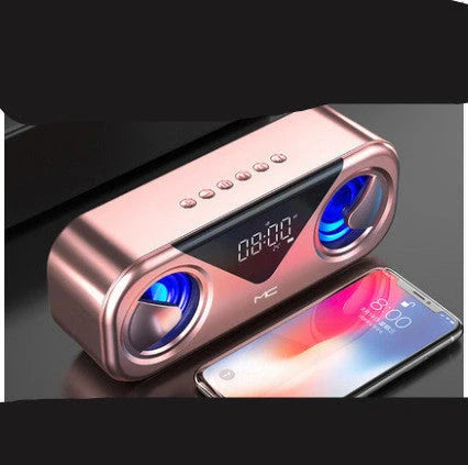 MC H9 Bluetooth Speaker Alarm Clock in various colors with temperature display and dual alarms