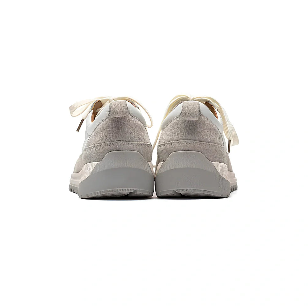 Grey men's sports casual outdoor shoes with wear-resistant soles shown from side angle