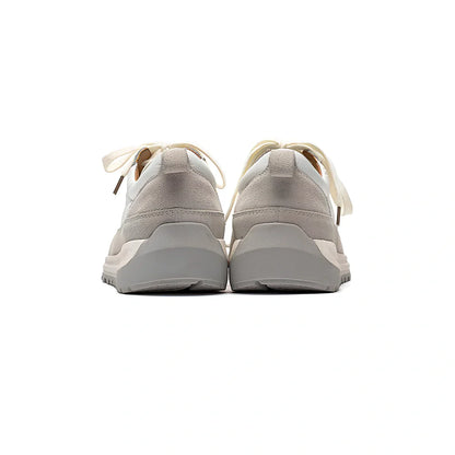 Grey men's sports casual outdoor shoes with wear-resistant soles shown from side angle