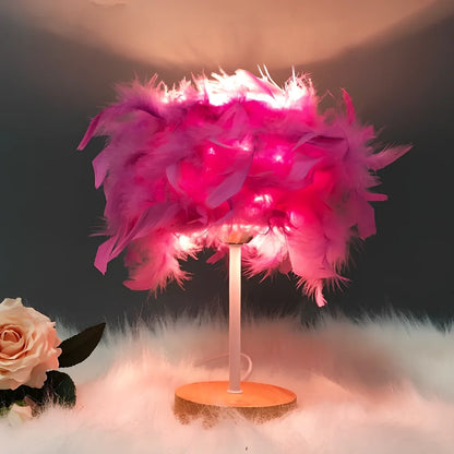 Feather lamp with modern design for corridor lighting in pink, purple or white colour options