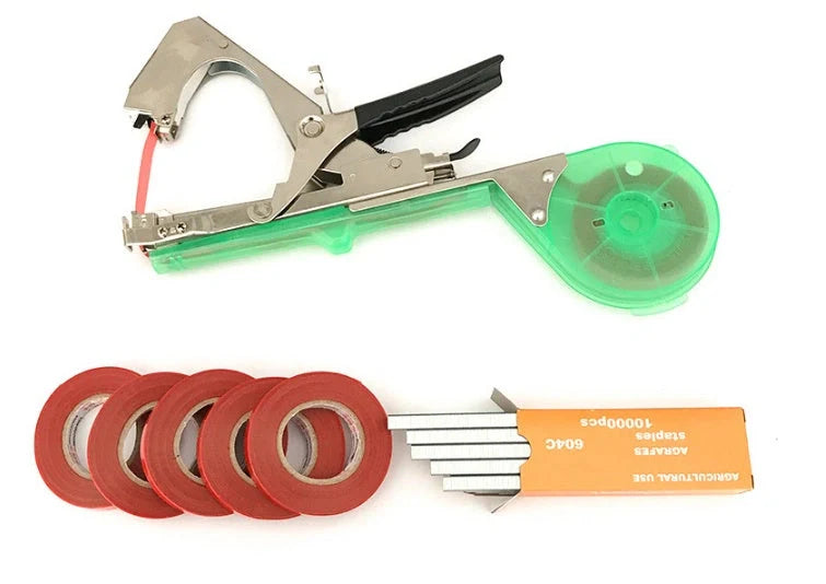 Garden Branch Binding Tool with plastic tape for efficient plant tying