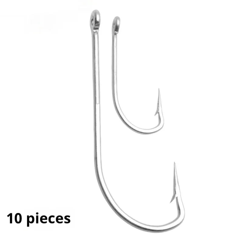 Multi-specification stainless steel fishing hooks in 12 styles for ocean boat fishing targeting weever, snakehead, and seahorse species