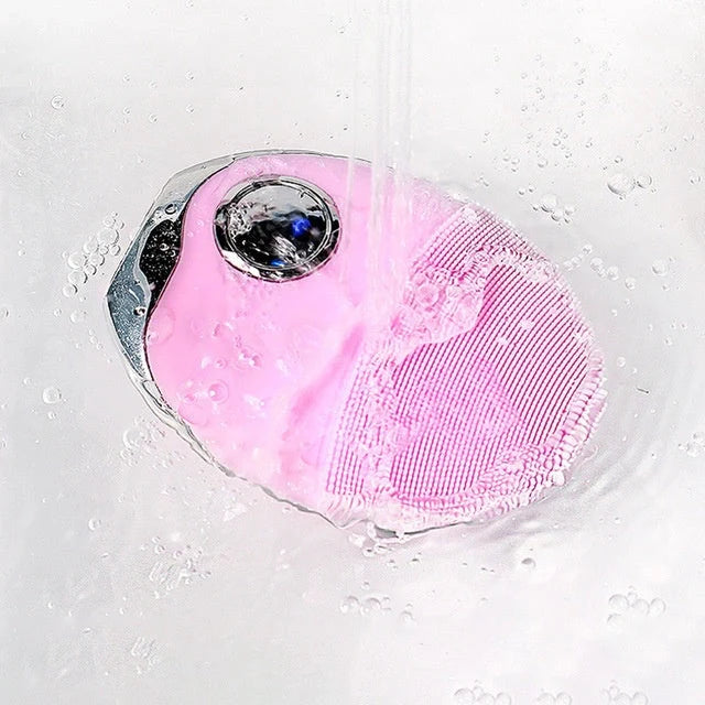 Electric Silicone Face Washer with adjustable vibration and light therapy options