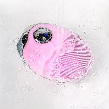 Electric Silicone Face Washer with adjustable vibration and light therapy options