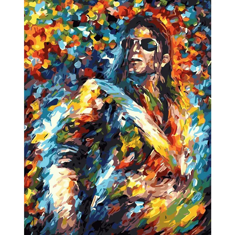 DIY decompression digital painting kit showing 40×50cm canvas with body art design and three painting brushes