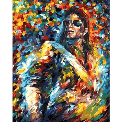 DIY decompression digital painting kit showing 40×50cm canvas with body art design and three painting brushes