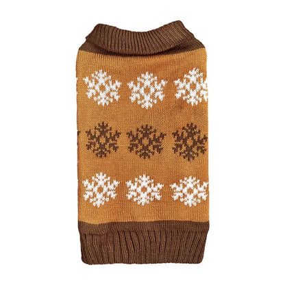 Grey and dark brown acrylic dog Christmas sweater for holiday pet wear