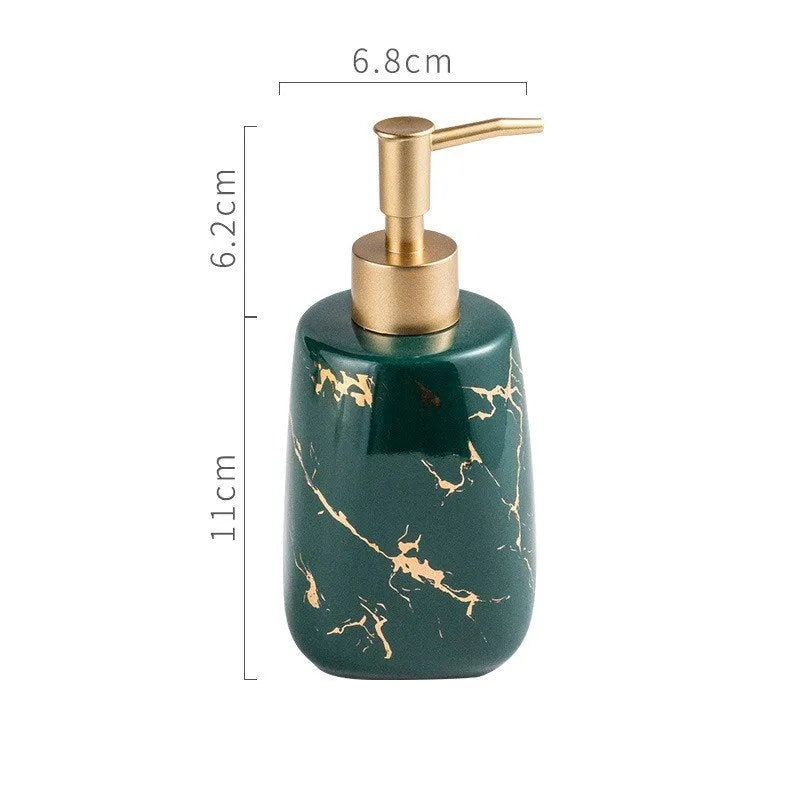 Ceramic bathroom wash set in porcelain with decal decoration, available in black, blue or white colours