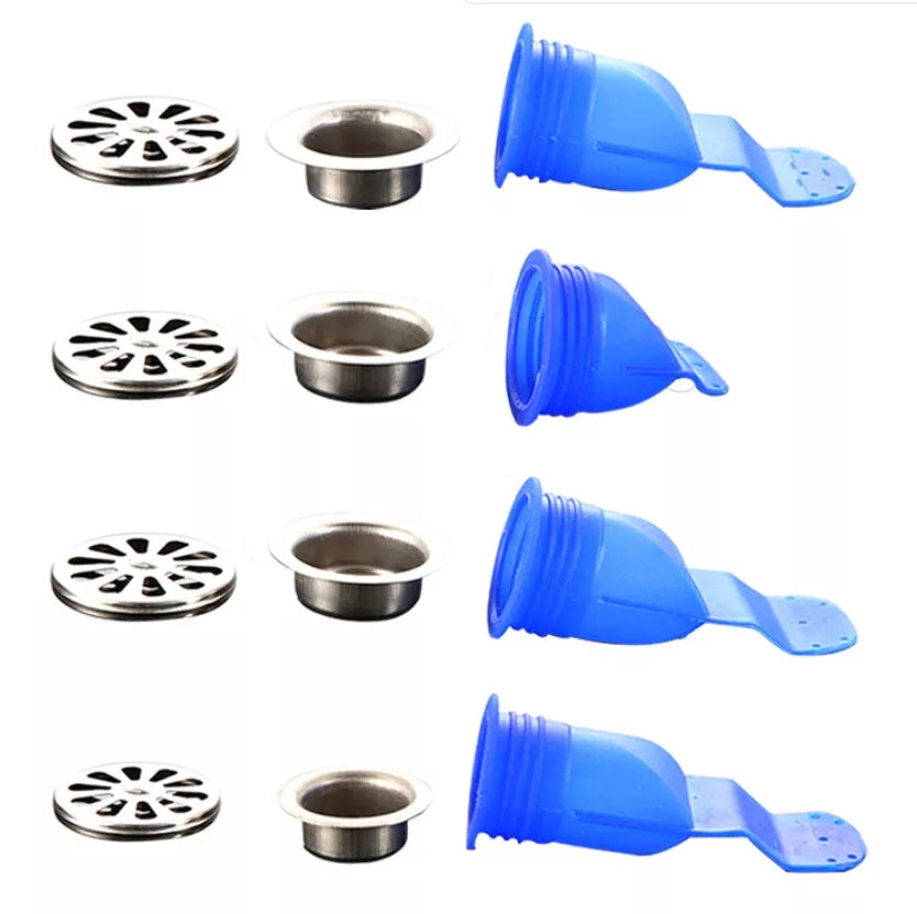 Silicone floor drain cover with automatic closing for odor and overflow protection