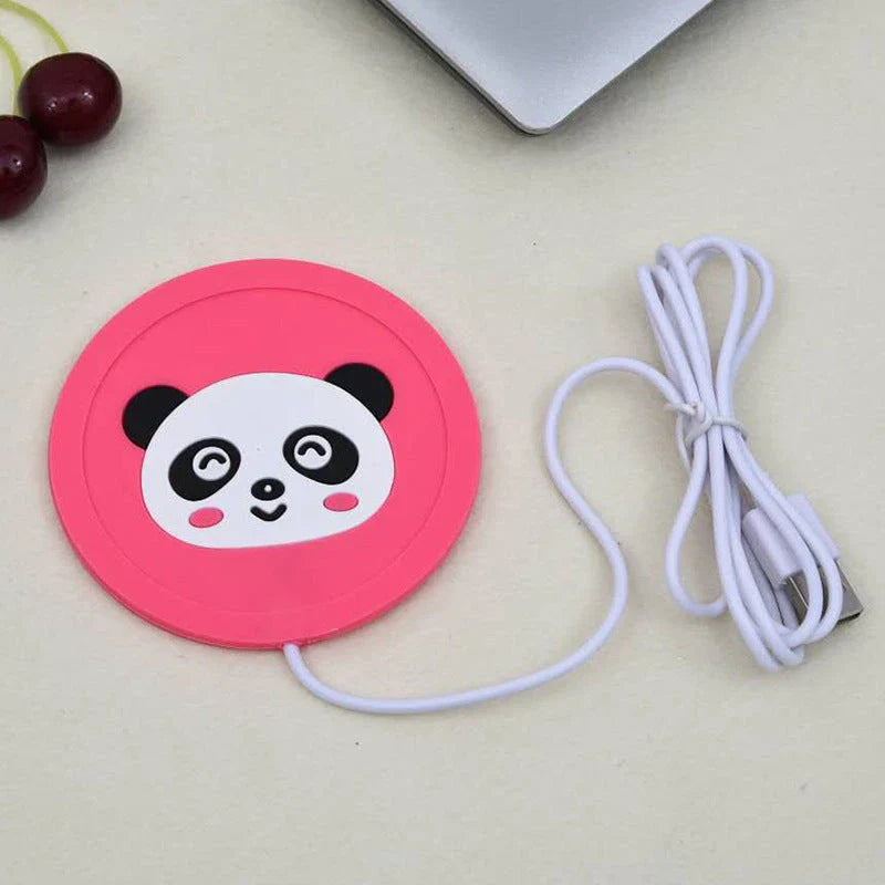 Cozy USB-powered cartoon drink warmer pad with soft rubber construction and adorable designs to keep your beverages at the perfect temperature
