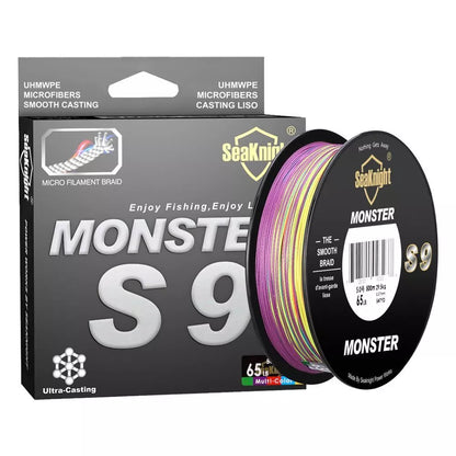 Durable lua braided fishing line with high wear resistance in various colors
