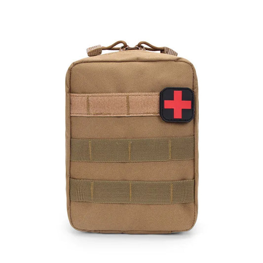 Medical bag tactical vest accessory bag in army green with 15cm x 21cm x 11cm dimensions and Velcro attachment