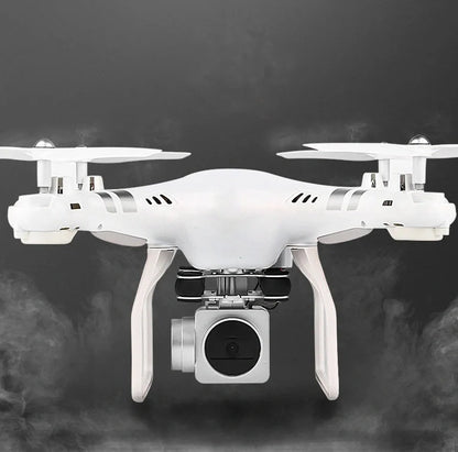 X52 UAV drone with protective frame in black colour, showing camera and bright night light