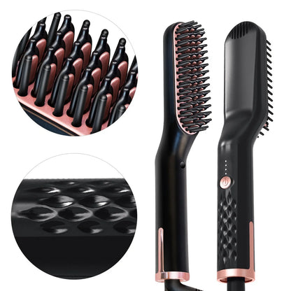 Multifunctional electric hair straightening comb with ceramic coating and fast heating technology