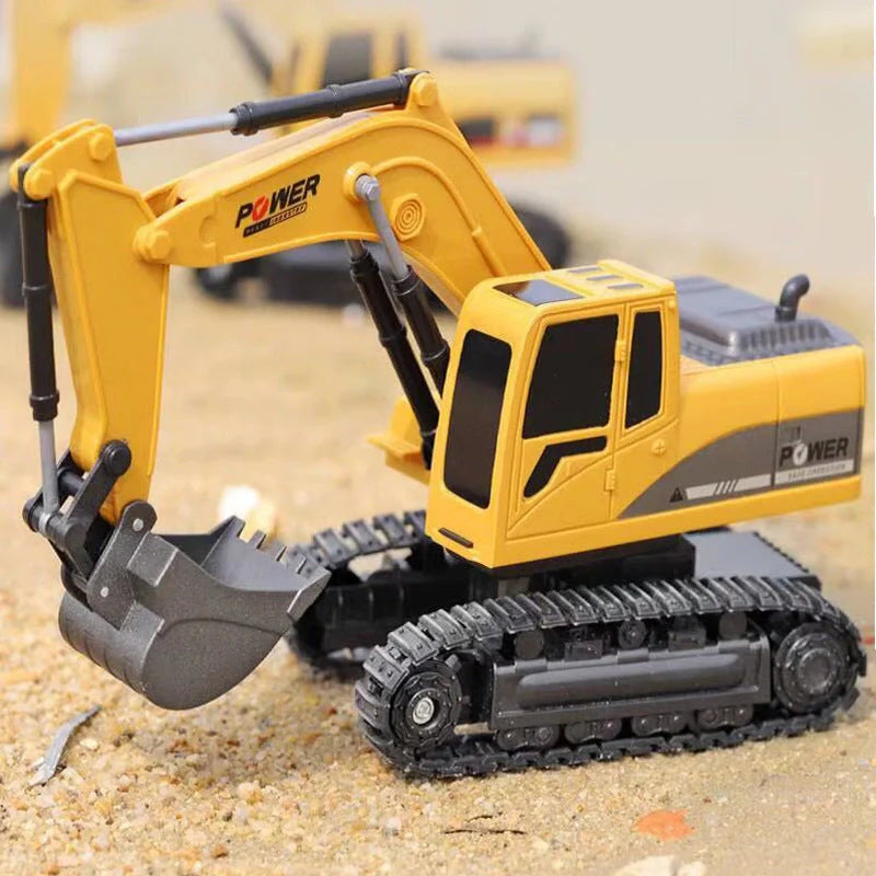 Alloy remote control excavator toy with lighting and sound effects for realistic construction play