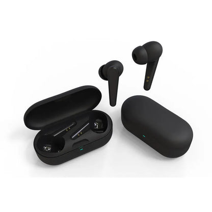 Black, white, pink, green, and blue ANC wireless noise cancelling earplug headphones with 20m range