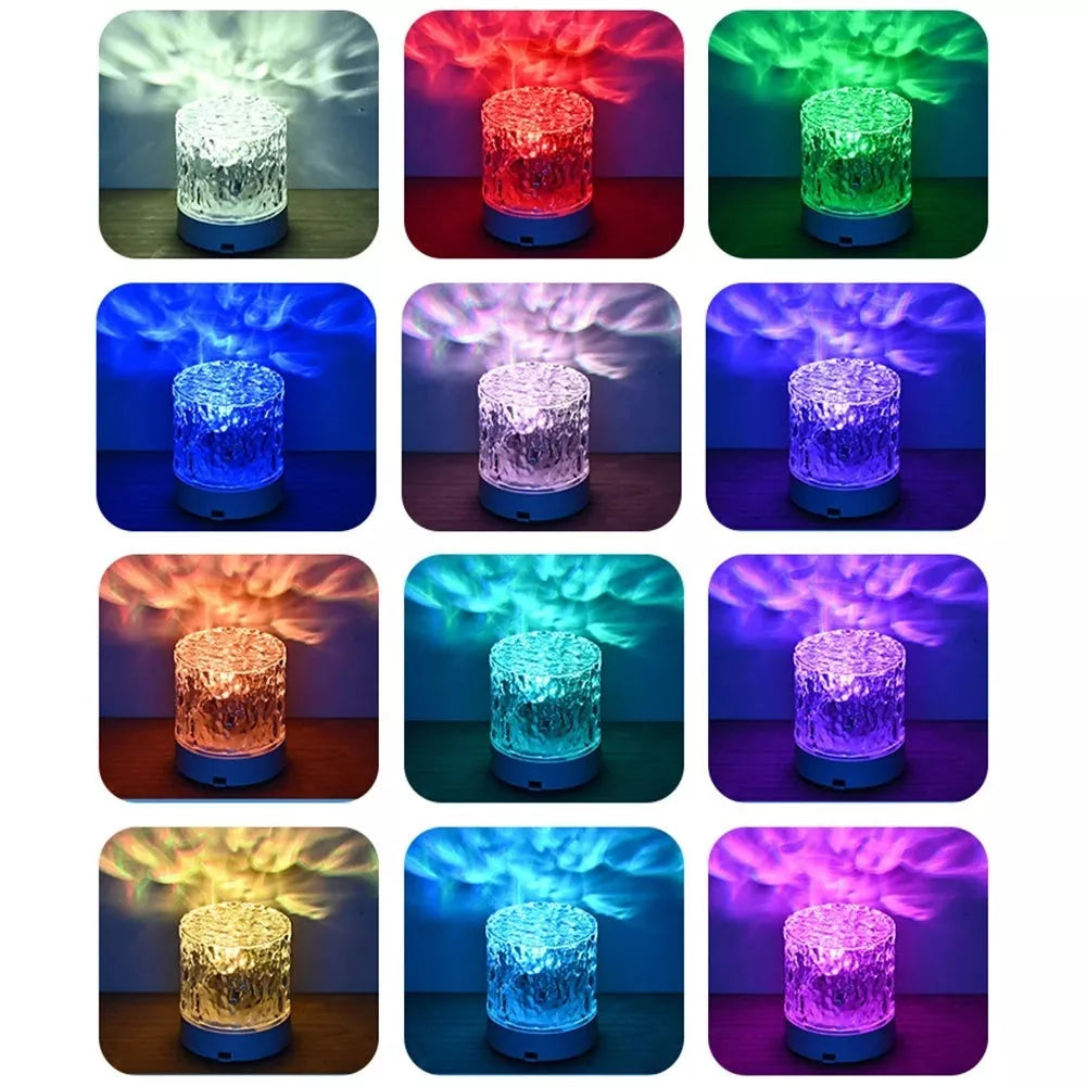 Crystal Lamp Water Ripple Projector with acrylic lampshade and LED light