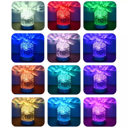 Crystal Lamp Water Ripple Projector with acrylic lampshade and LED light