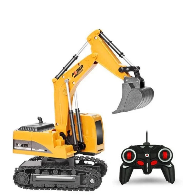 Alloy remote control excavator toy with lighting and sound effects for realistic construction play