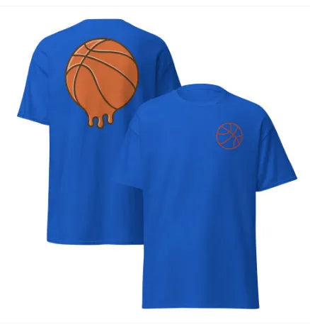 Men's maroon short-sleeved T-shirt with a ball pattern, made from thin polyester mesh fabric.