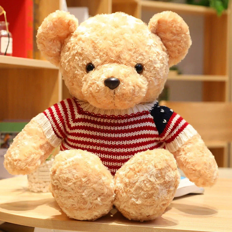 45cm grey teddy bear plush toy with soft fabric and PP cotton filling