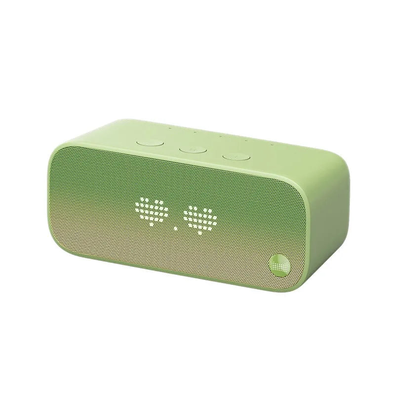 Elf Sugar Cube AI smart WiFi speaker in blue, green, red, or white colour on a shelf.