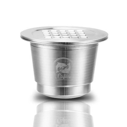 Premium stainless steel coffee capsule shells with square openings for optimal flavor extraction and brewing experience