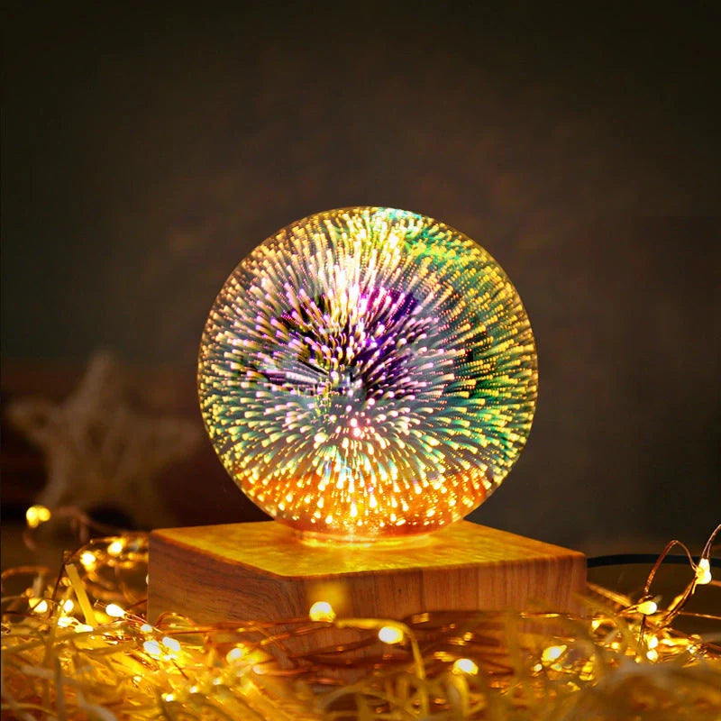 USB 3D Firework Crystals Ball Night Light with touch control and USB power option