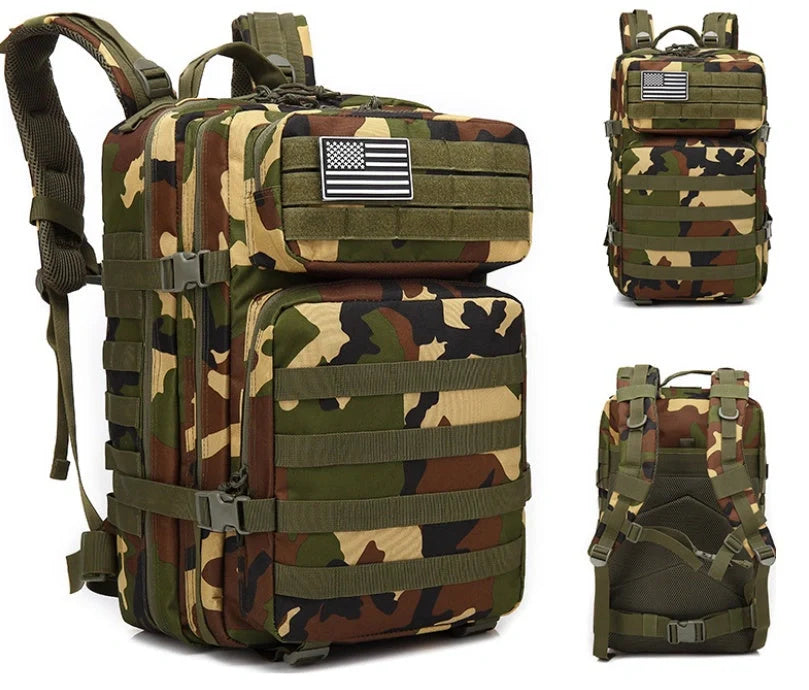 Durable 50L tactical backpack for outdoor adventures and daily commutes