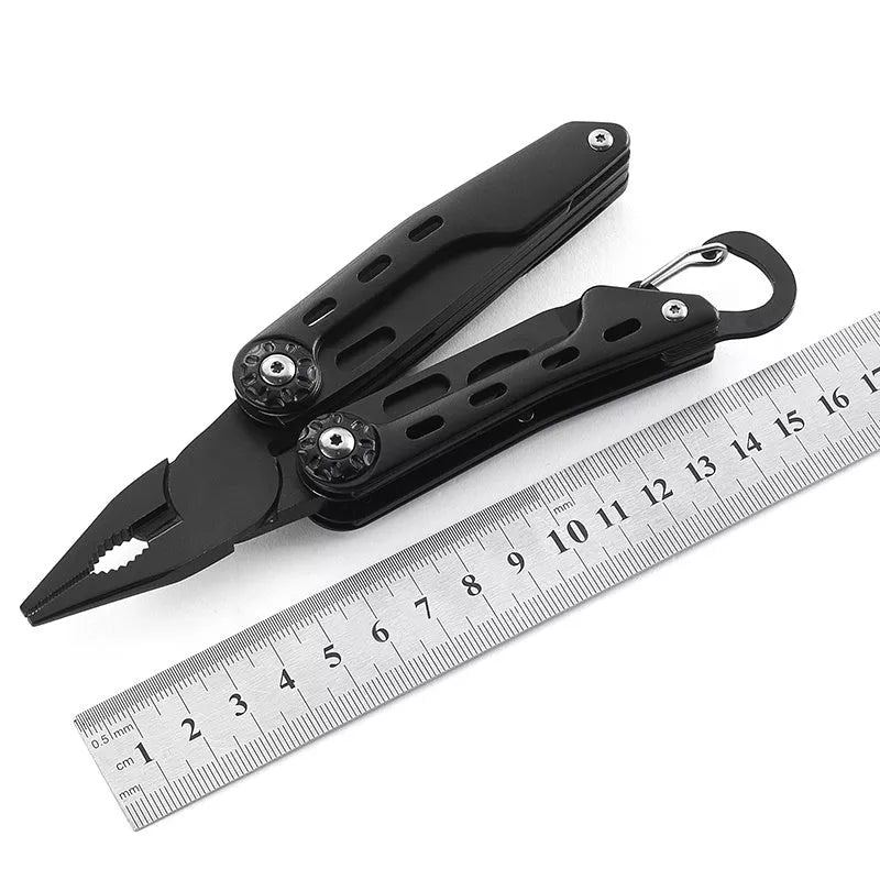 Stainless steel multifunctional tool pliers with black aluminum oxide handle