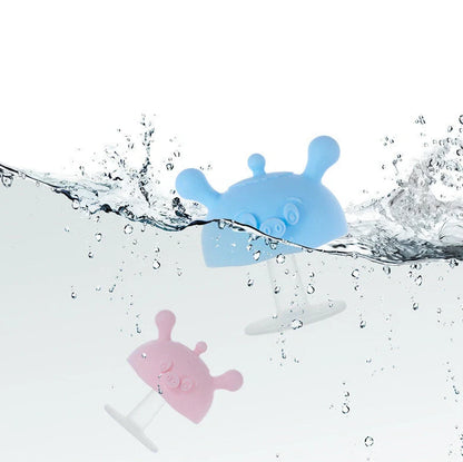 Liquid silicone baby teether in multiple colours for infants over 6 months