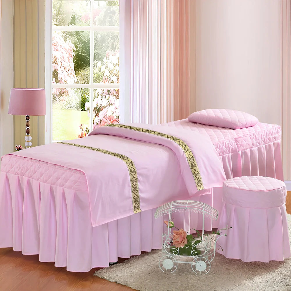 Pure cotton salon bed cover in navy blue colour showing twill weave texture and 180x230cm dimensions