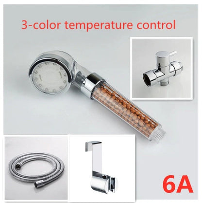 Color Changing LED Shower Head with temperature sensor and high-pressure filter