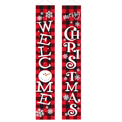 115x40cm Christmas cloth poster showing Santa Claus design in red for window decoration