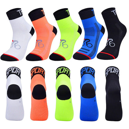 Professional outdoor cycling socks in various colors with breathable nylon fabric