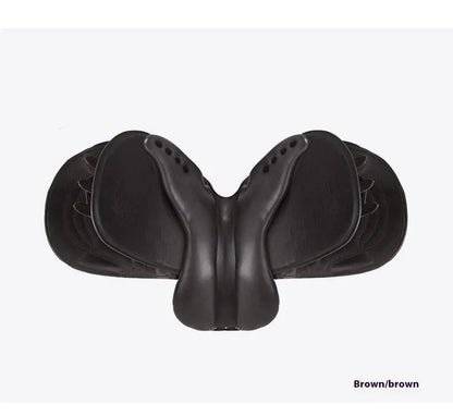 Cowhide equestrian saddle in black or brown, specification 17, for horse harness and riding use