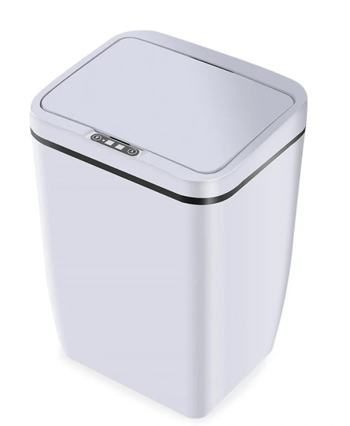 Infrared sensor smart trash can in Black, White, and LJT-02 colors with 12L capacity