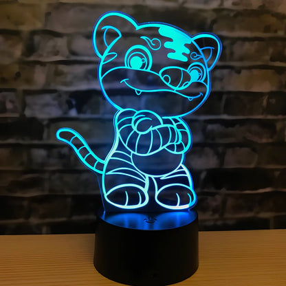 Zodiac LED night light with touch control showing dragon design and seven colour illumination options