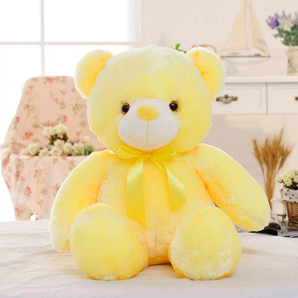 Illuminating LED Teddy Bear Plush Toy with color-changing lights, perfect for cozy ambiance and festive decor