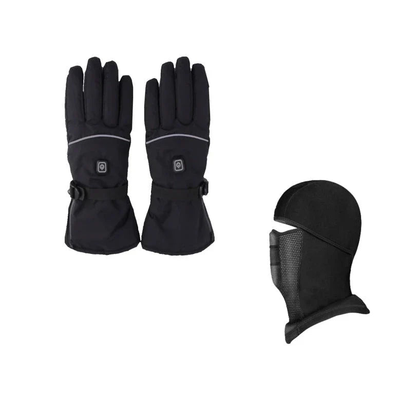 Premium electric heating gloves with three temperature settings, made with high-quality velvet and PU leather for superior warmth and grip.
