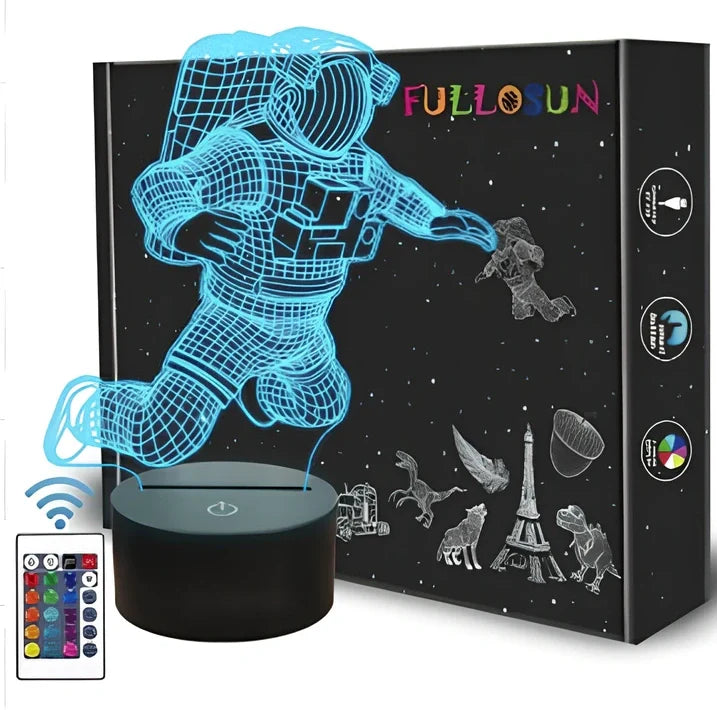 3D Astronaut small night light USB plug-in bedside model, 10cm tall LED glow at ≤36V