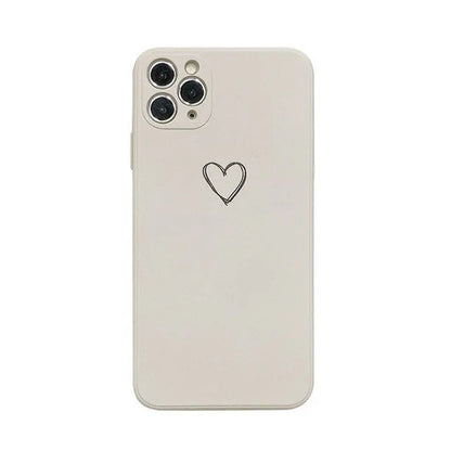 Silicone iPhone case in solid colours like black, green, pink, and white, showing TPU material and slim back cover design
