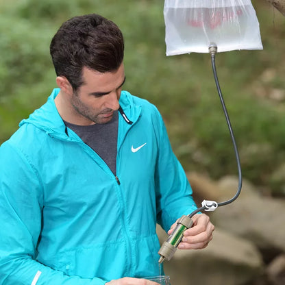 Outdoor water purifier straw with medical-grade filtration for safe drinking water