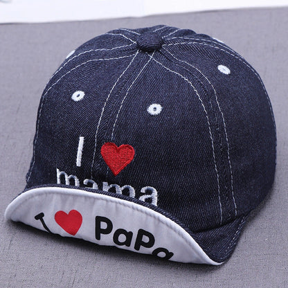 Embroidered baby sun hat in cotton with 46cm circumference for sun protection