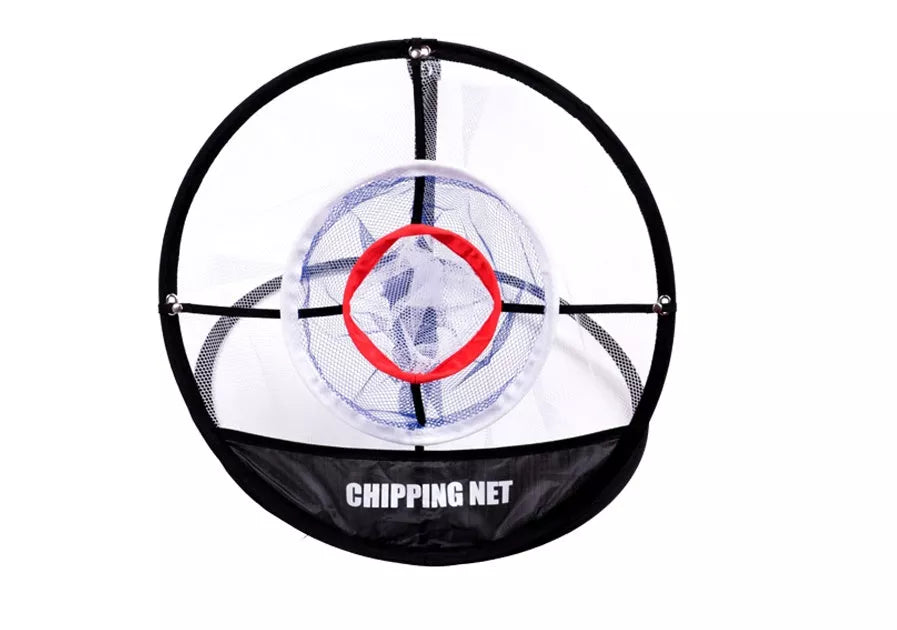 UP Indoor Outdoor Chipping Pitching Training Net in white, portable and durable for golf practice