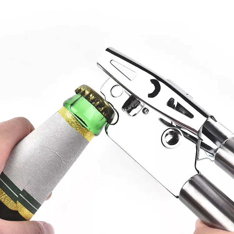 Stainless steel can opener with universal packaging options for durable and efficient can opening